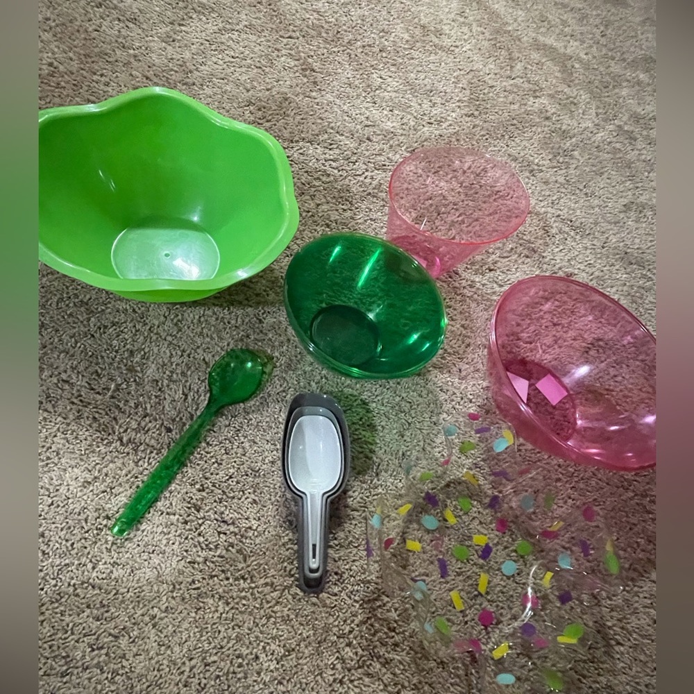 Lot of serving dishes and utensils